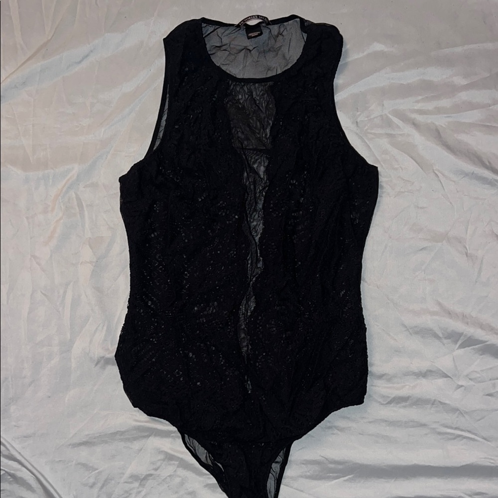 Victoria’s Secret Sheer Black Lace Bodysuit